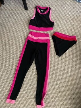 Beach Riot Hot Pink pants, top, and bikini bottom - Small